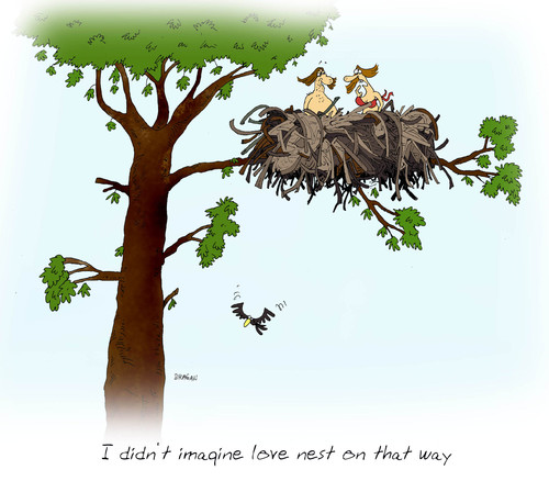 Cartoon: love nest (medium) by draganm tagged age,stone,nest,love