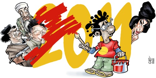 Cartoon: 2011 (medium) by Damien Glez tagged 2011