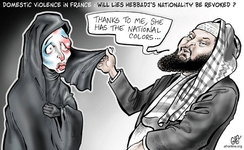 Cartoon: Domestic Violence in France (medium) by Damien Glez tagged domestic,violence,france