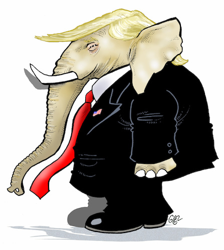 Cartoon: Elephant Trump (medium) by Damien Glez tagged elephant,trump,donald,president,united,states,america,elephant,trump,donald,president,united,states,america