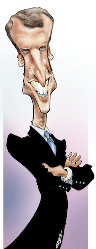 Cartoon: Emmanuel Macron (medium) by Damien Glez tagged emmanuel,macron,president,france,emmanuel,macron,president,france