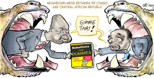 Cartoon: RDC RCA (medium) by Damien Glez tagged rdc,rca,congo,africa