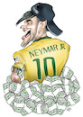 Cartoon: Neymar junior (small) by Damien Glez tagged footballer,neymar,brazilian,paris,football