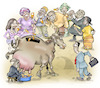 Cartoon: Savings (small) by Damien Glez tagged bank,savings,contribution