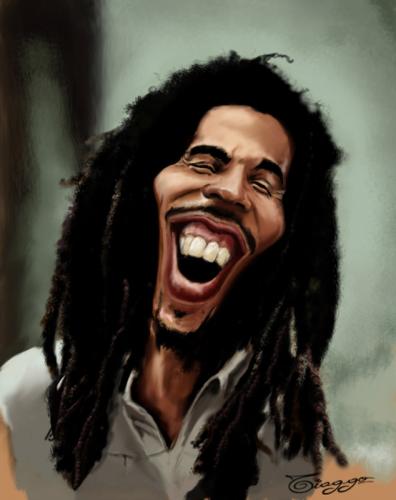 Cartoon: Bob Marley (medium) by Tiaggo Gomes tagged bob,marley,caricatura,tiaggo,caricature