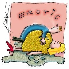 Cartoon: makes me hot. (medium) by Jo Drathjer tagged erotic,bärenfell,safer,love,big,man,woman,erotik,liebe,wahre,paar,stellung