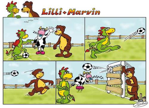 Cartoon: Lilli und Marvin - Fussball (medium) by salinos tagged lill,marvin,fussball