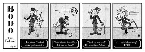 Cartoon: BODO - Der Pechvogel (medium) by volkertoons tagged chaplin,charlie,charles,movie,silent,stummfilm,rat,ratte,bodo,strip,comic,cartoon,volkertoons,ratte,klettern,tourismus,bergsteigen,einsamkeit,freiheit,sport,comic