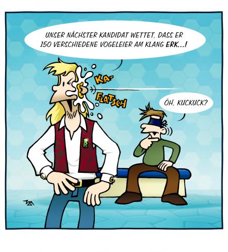 Cartoon: Eier raten (medium) by volkertoons tagged wettendass,eier,gottschalk,cartoon,humor,volkertoons,wetten dass,thomas gottschalk,show,tv,fernsehen,programm,unterhaltung,fernsehshow,wetten,wette,wettkampf,wettbewerb,eier,ei,kandidat,dass,thomas,gottschalk