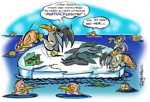 Cartoon: AbFRACKprämie (medium) by cartoonist_egon tagged abwarckprämie