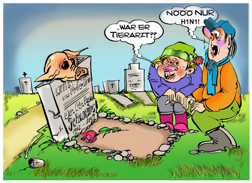 Cartoon: H1N1.....Nr.1 (medium) by cartoonist_egon tagged krankheit,h1n1,schweine,grippe