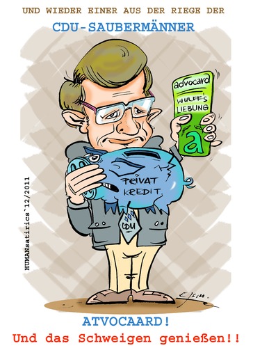 Cartoon: Wulff 1 (medium) by cartoonist_egon tagged bundespräsident,wulff,politik,und,kredite