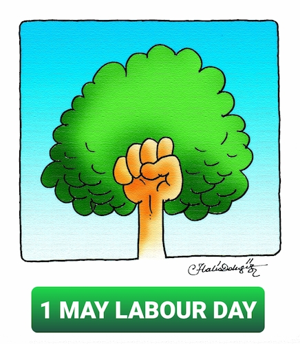 Cartoon: 1 MAY LABOUR DAY (medium) by halisdokgoz tagged may,labour,day