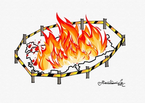 Cartoon: Turkey is burning (medium) by halisdokgoz tagged turkey,is,burning