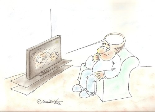 Cartoon: tv personality (medium) by halisdokgoz tagged tv,personality