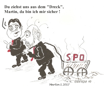 Cartoon: Der neue SPD-Vorsitzende in spe (medium) by quadenulle tagged spdvorsitzender,martinschulz,sigmargabriel,parteien,agenda10