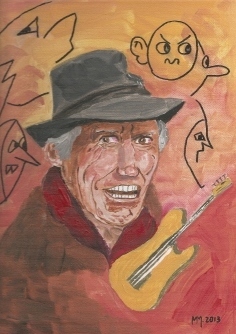 Cartoon: Keith Richards (medium) by quadenulle tagged geburtstag,musik,kultur,gitarre,rolling,stones