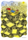 Cartoon: City and Citizen (small) by Tural Hasanli tagged tural,hasanli