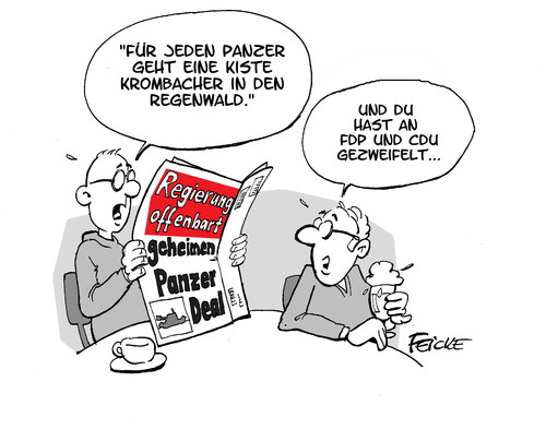 Cartoon: Panzerdeal (medium) by Wunschcartoon tagged geheimsache,cdu,arabien,saudi,deal,panzer