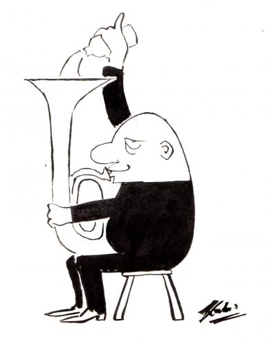Cartoon: Why Brass Bands Sound Cheerful (medium) by pinkhalf tagged cartoon,music,brass,band,alcohol