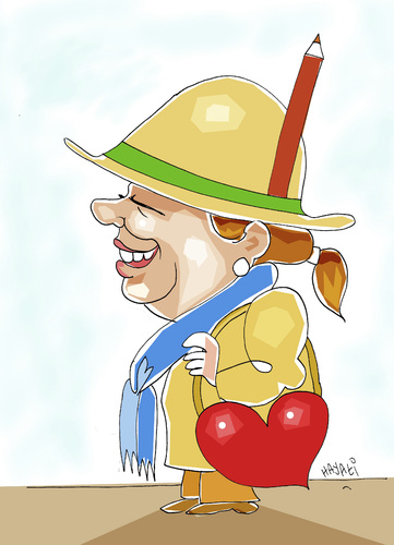Cartoon: Beti Gul Umuroglu (medium) by Hayati tagged beti,gul,umuroglu,ankara,karikaturist,artist,kuenstlerin,hayati,boyacioglu,berlin