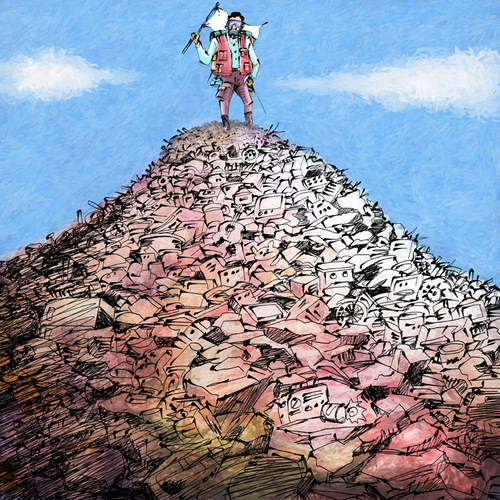 Cartoon: mountain (medium) by Young Sik Oh tagged cartoon,humor,mountain