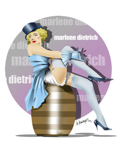 Cartoon: MARLENE DIETRICH -Lola Lola- (medium) by donquichotte tagged mrln2,lola