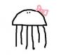 Cartoon: Jellied! (small) by jellyfish333 tagged jellyfish,ribbon,simple