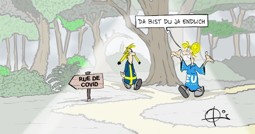 Cartoon: 201120SchwedenWeg (medium) by Marcus Gottfried tagged schweden,corona,covid,lockdown,weg,schweden,corona,covid,lockdown,weg