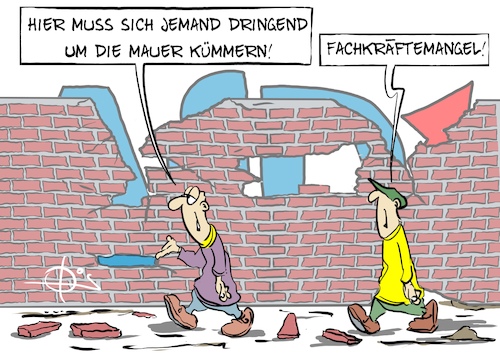 Cartoon: 20251017-Brandmauer (medium) by Marcus Gottfried tagged afd,brandmauer,cdu,merz,koalition,afd,brandmauer,cdu,merz,koalition