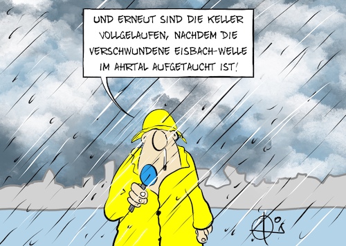 Cartoon: 20251106-EisbachWelle (medium) by Marcus Gottfried tagged münchen,eisbach,surfer,surfen,fluss,regen,ahrtal,flut,münchen,eisbach,surfer,surfen,fluss,regen,ahrtal,flut