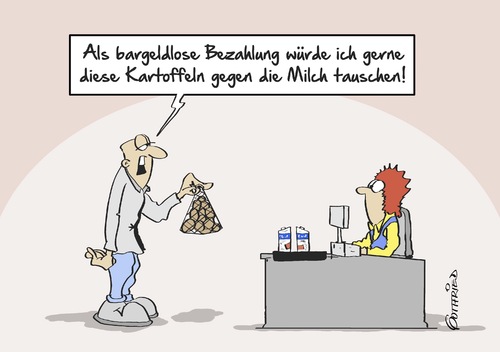 Cartoon: bargeldlos (medium) by Marcus Gottfried tagged bargeld,bargeldlos,währung,geld,einkommen,ausgaben,tausch,tauschgeschäft,kasse,shop,verkauf,schwarzmarkt,alternative,überwachung,gewinn,marcus,gottfried,cartoon,karikatur,bargeld,bargeldlos,währung,geld,einkommen,ausgaben,tausch,tauschgeschäft,kasse,shop,verkauf,schwarzmarkt,alternative,überwachung,gewinn,marcus,gottfried,cartoon,karikatur