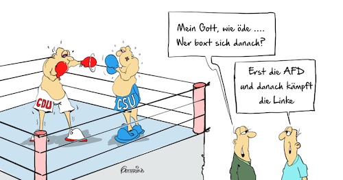 Cartoon: Boxen (medium) by Marcus Gottfried tagged cdu,csu,linke,afd,boxen,boxkampf,parteiintern,kampf,feinde,freunde,marcus,gottfried,cartoon,karikatur,cdu,csu,linke,afd,boxen,boxkampf,parteiintern,kampf,feinde,freunde,marcus,gottfried,cartoon,karikatur