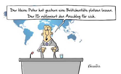 Cartoon: Brötchentüte (medium) by Marcus Gottfried tagged großbritannien,england,manchester,terror,anschlag,is,ankündigung,reklamation,ansager,tüv,fernseher,anchorman,sprecher,brötchen,brötchentüte,platzen,krach,knall,peter,kind,streich,freude,marcus,gottfried,cartoon,karikatur,großbritannien,england,manchester,terror,anschlag,is,ankündigung,reklamation,ansager,tüv,fernseher,anchorman,sprecher,brötchen,brötchentüte,platzen,krach,knall,peter,kind,streich,freude,marcus,gottfried,cartoon,karikatur