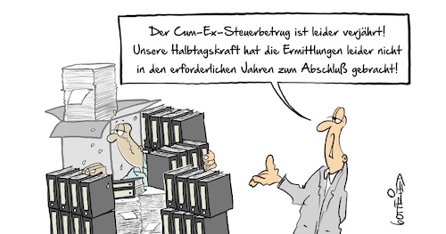 Cartoon: CumEx (medium) by Marcus Gottfried tagged steuer,betrug,steuerraub,raub,cum,ex,geschäfte,steuerhinterziehungen,finanamt,ermittler,ermittlungen,halbtagskraft,verjährung,steuer,betrug,steuerraub,raub,cum,ex,geschäfte,steuerhinterziehungen,finanamt,ermittler,ermittlungen,halbtagskraft,verjährung