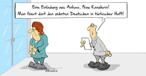 Cartoon: Einladung (medium) by Marcus Gottfried tagged einladung,türkei,presse,pressefreiheit,gefängnis,strafe,erdogan,regierung,erpressung,menschenrechte,folter,todesstrafe,jubiläum,merkel,freude,marcus,gottfried,cartoon,karikatur,einladung,türkei,presse,pressefreiheit,gefängnis,strafe,erdogan,regierung,erpressung,menschenrechte,folter,todesstrafe,jubiläum,merkel,freude,marcus,gottfried,cartoon,karikatur