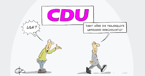 Cartoon: Frauenquote5 (medium) by Marcus Gottfried tagged frauenquote,cdu,csu,frauenquote,cdu,csu