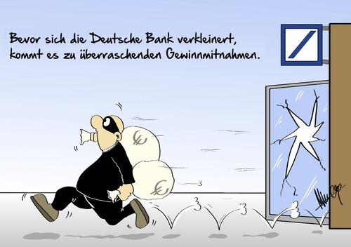 Cartoon: Gewinnmitnahme (medium) by Marcus Gottfried tagged deutsche,bank,geldhaus,schrumpfen,verkleinern,operatives,geschäft,privatkunde,geschäftskunde,gewinn,verdienst,anlage,überraschend,dieb,einbruch,bankraub,struktur,umstrukturieren,anpassen,markt,überraschung,marcus,gottfried,cartoon,karikatur,deutsche,bank,geldhaus,schrumpfen,verkleinern,operatives,geschäft,privatkunde,geschäftskunde,gewinn,verdienst,anlage,überraschend,dieb,einbruch,bankraub,struktur,umstrukturieren,anpassen,markt,überraschung,marcus,gottfried,cartoon,karikatur