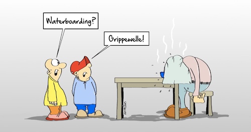 Cartoon: Grippewelle (medium) by Marcus Gottfried tagged grippe,impfung,erkältung,wasserbad,dampfbad,waterboarding,usa,folter,schnupfen,husten,fieber,grippewelle,marcus,gottfried,cartoon,karikatur,grippe,impfung,erkältung,wasserbad,dampfbad,waterboarding,usa,folter,schnupfen,husten,fieber,grippewelle,marcus,gottfried,cartoon,karikatur