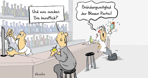 Cartoon: Gründungsmitglied (medium) by Marcus Gottfried tagged gründung,blaue,partei,die,blauen,petry,frauke,afd,nachfolger,nachfolgepartei,kneipe,alkohol,besoffen,theke,neu,feindschaft,freundschaft,marcus,gottfried,cartoon,karikatur,gründung,blaue,partei,die,blauen,petry,frauke,afd,nachfolger,nachfolgepartei,kneipe,alkohol,besoffen,theke,neu,feindschaft,freundschaft,marcus,gottfried,cartoon,karikatur