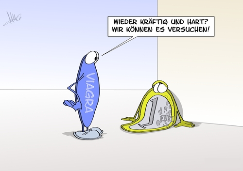 Cartoon: harter Euro (medium) by Marcus Gottfried tagged euro,geld,währung,tablette,wechselkurs