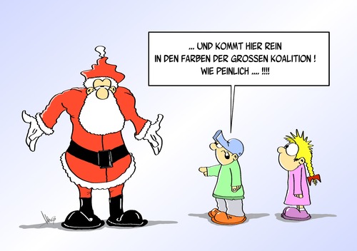 Cartoon: in den Farben der Groko (medium) by Marcus Gottfried tagged groko,berlin,regierung,marcus,gottfried,cartoon,karikatur,weihnachtsmann,nikolaus,kinder,bescherung,statement,peinlich,farben,junge,mädchen,heiligabend,xmas,color,bekleidung,groko,berlin,regierung,marcus,gottfried,cartoon,karikatur,weihnachtsmann,nikolaus,kinder,bescherung,statement,peinlich,farben,junge,mädchen,heiligabend,xmas,color,bekleidung,cdu,spd