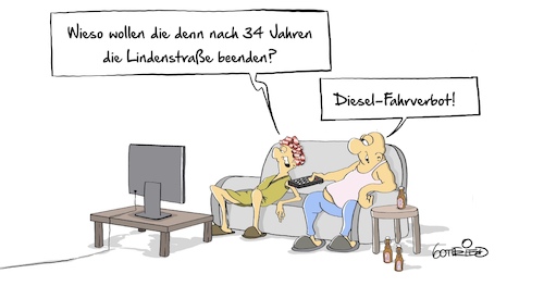 Cartoon: Lindenstrasse (medium) by Marcus Gottfried tagged lindenstraße,tv,fernsehen,sonntag,beimer,marcus,gottfried,lindenstraße,tv,fernsehen,sonntag,beimer,marcus,gottfried