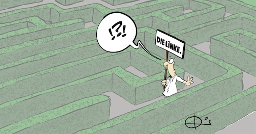 Cartoon: Linker Irrgarten (medium) by Marcus Gottfried tagged links,linkspartei,irrgarten,parteivorsitz,vorstand,chef,links,linkspartei,irrgarten,parteivorsitz,vorstand,chef