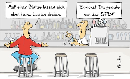 Cartoon: Locken (medium) by Marcus Gottfried tagged spd,martin,schulz,wahl,bundeskanzler,kandidat,regierung,bundestagswahl,wahlprogramm,programm,aufwind,widerspruch,zuspruch,vorsitzender,parteivorsitzender,kneipe,theke,glatze,glatzkopf,meinung,locken,drehen,witz,gag,freunde,marcus,gottfried,cartoon,karikatur,spd,martin,schulz,wahl,bundeskanzler,kandidat,regierung,bundestagswahl,wahlprogramm,programm,aufwind,widerspruch,zuspruch,vorsitzender,parteivorsitzender,kneipe,theke,glatze,glatzkopf,meinung,locken,drehen,witz,gag,freunde,marcus,gottfried,cartoon,karikatur