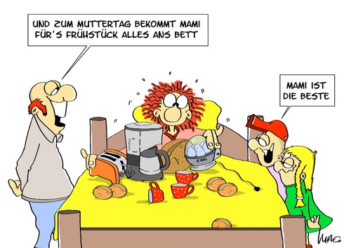 Cartoon: Muttertag (medium) by Marcus Gottfried tagged muttertag,feiertag,sonntag,familie,mutter,vater,kind,überraschung,frühstück,arbeiten,ehrentag,toaster,eierkocher,kaffee,kaffeemaschine,brot,brötschen,beste,muttertag,feiertag,sonntag,familie,mutter,vater,kind,überraschung,frühstück,arbeiten,ehrentag,toaster,eierkocher,kaffee,kaffeemaschine,brot,brötschen,beste