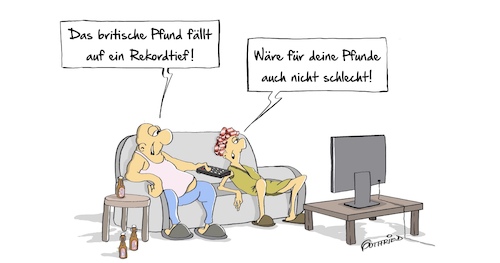 Cartoon: Pfunde (medium) by Marcus Gottfried tagged gewicht,ehe,partner,britisch,pfund,kilo,übergewicht,dick,dünn,mager,verlieren,brexit,freude,marcus,gottfried,cartoon,karikatur,gewicht,ehe,partner,britisch,pfund,kilo,übergewicht,dick,dünn,mager,verlieren,brexit,freude,marcus,gottfried,cartoon,karikatur