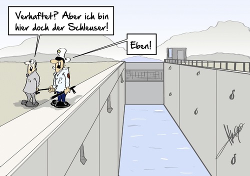 Cartoon: Schleuser (medium) by Marcus Gottfried tagged schleuse,schleuser,mittelmeer,polizei,flüchtlinge,lampedusa,libyen,überfahrt,flucht,armut,irrtum,seefahrt,wasserweg,beruf,namen,marcus,gottfried,cartoon,karikatur,schleuse,schleuser,mittelmeer,polizei,flüchtlinge,lampedusa,libyen,überfahrt,flucht,armut,irrtum,seefahrt,wasserweg,beruf,namen,marcus,gottfried,cartoon,karikatur