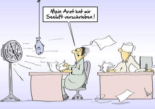 Cartoon: Seeluft (medium) by Marcus Gottfried tagged seeluft,krankheit,krank,wind,sturm,frisch,gesundheit,erholung,urlaub,ferien,propeller,ventilator,fisch,geruch,gestank,riechen,papier,tier,gebläse,büro,klimaanlage,klima,arzt,verschreibung,empfehlung,seeluft,krankheit,krank,wind,sturm,frisch,gesundheit,erholung,urlaub,ferien,propeller,ventilator,fisch,geruch,gestank,riechen,papier,tier,gebläse,büro,klimaanlage,klima,arzt,verschreibung,empfehlung