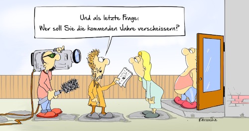 Cartoon: Verscheissern (medium) by Marcus Gottfried tagged bundestagswahl,wahl,2017,parlament,umfrage,informationen,meinung,meinungsumfrage,werte,verscheissern,verarschen,interview,reportage,freude,marcus,gottfried,cartoon,karikatur,bundestagswahl,wahl,2017,parlament,umfrage,informationen,meinung,meinungsumfrage,werte,verscheissern,verarschen,interview,reportage,freude,marcus,gottfried,cartoon,karikatur